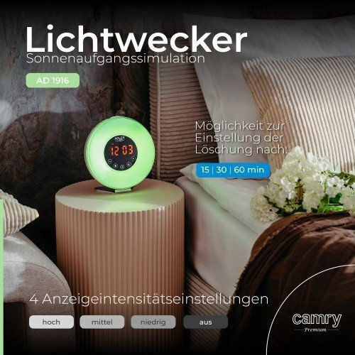 Adler Tischuhr Digital mit Wecker & Tischuhr Beige AD 1916 (Personalisiert)