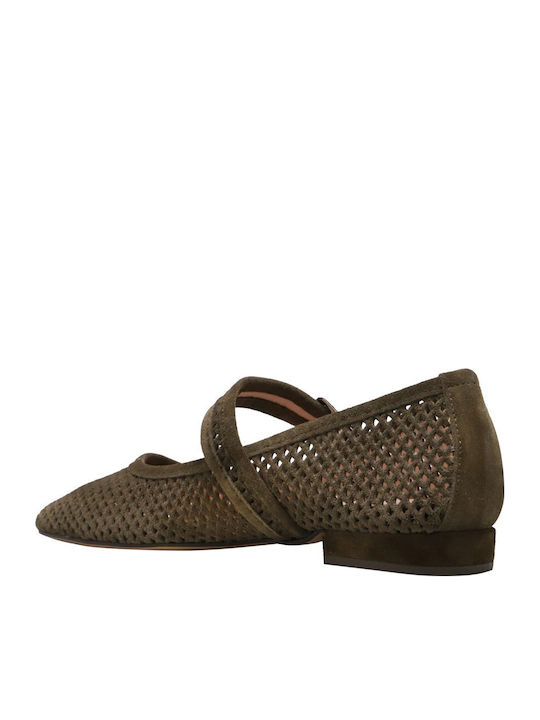 Suede Ballerinas Green