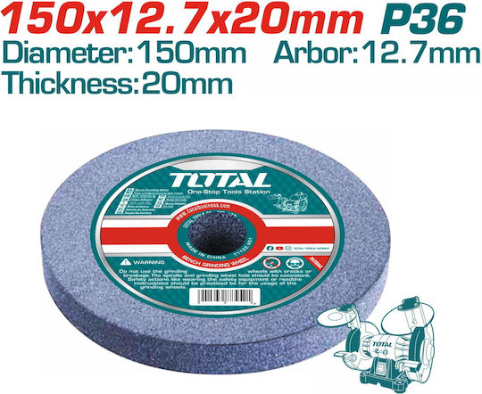 Total Grinding Stone Φ-150 x 12.7 x 20mm 36 Grit Tgb15015 Tac1506026