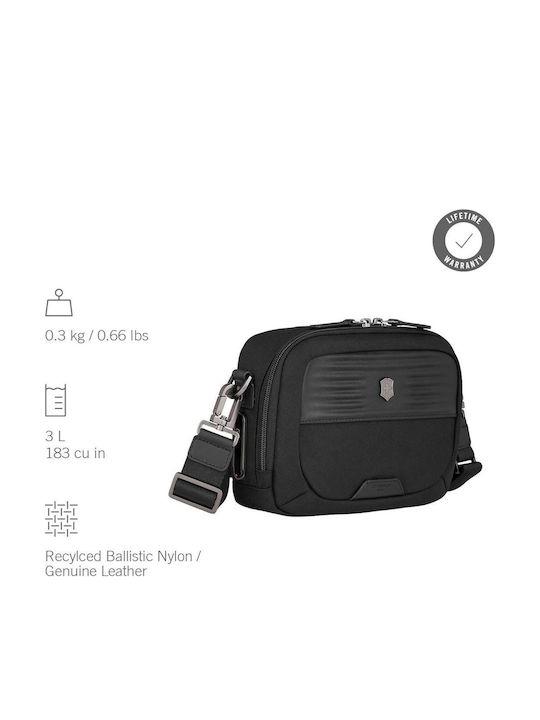 Mythic Compact Lederne Herren Tasche Schulter / Crossbody Schwarze