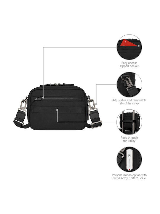 Mythic Compact Lederne Herren Tasche Schulter / Crossbody Schwarze