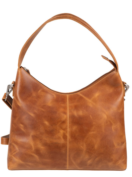 Leder Damentasche Schultertasche Tabac Braun