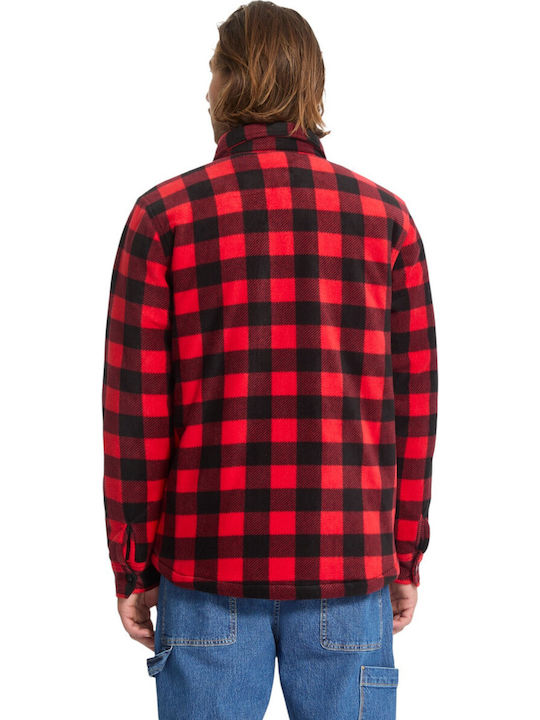 Bowered Fleece Long Sleeve Checked Shirt Light Red