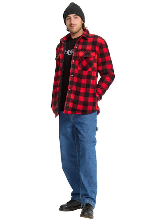 Bowered Fleece Long Sleeve Checked Shirt Light Red