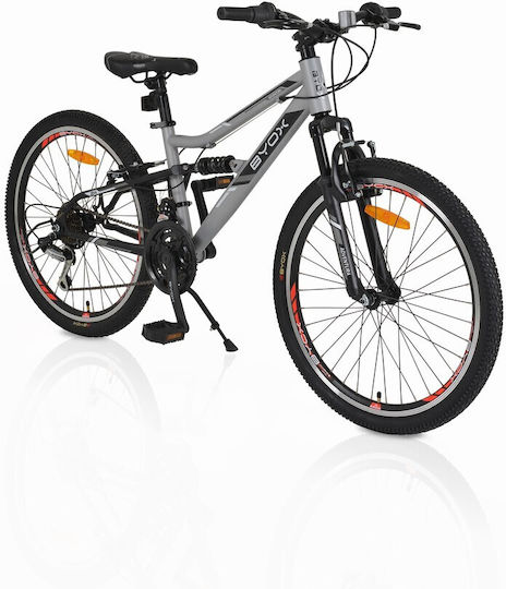 Byox Adventura 24" Kids' Mountain Bike With Aluminum Frame Gray