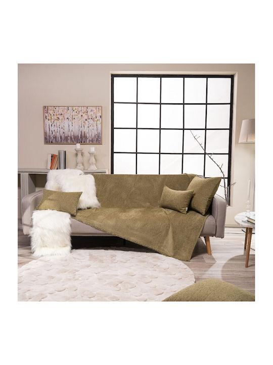 Teoran Basic Viersitzer-Sofa Überwurf Chenille 180x350cm 15
