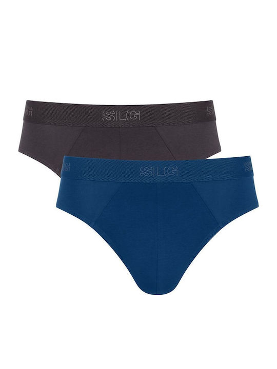 Ανδρικά Σλιπ Ανθρακί/μπλε 2Pack