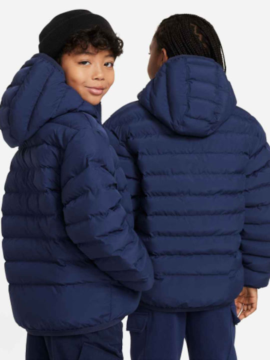 Kids' Sports Jacket Short with Hood Blue Sportswear