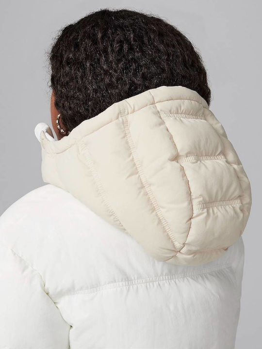 Kids' Quilted Jacket with Hood White