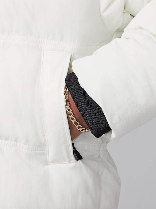 Kids' Quilted Jacket with Hood White