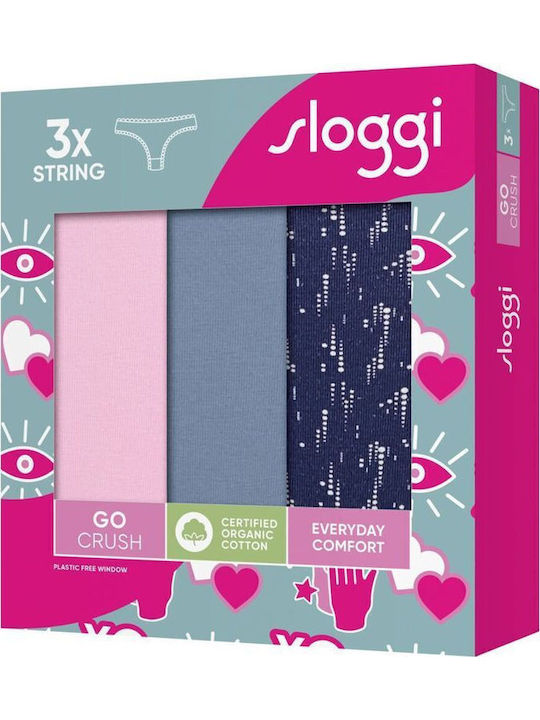 Βαμβακερά Damen Zeichenfolge 3Pack Blue