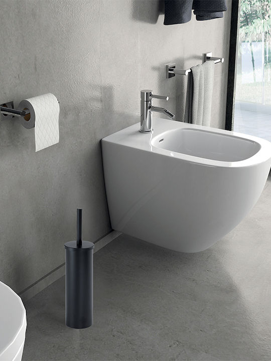 Gedy Flip Metallic Toilet Brush Black