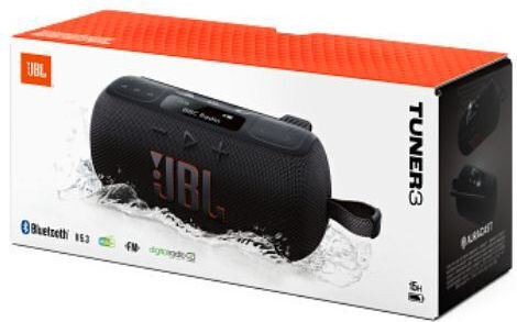 JBL Tuner 3 Waterproof Bluetooth Speaker 7W with Radio and Battery Life up to 15 hours Black