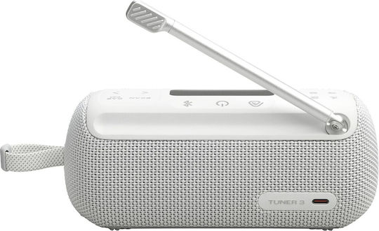 JBL Tuner 3 Αδιάβροχο Ηχείο Bluetooth 7W με Ραδιόφωνο και Διάρκεια Μπαταρίας έως 15 ώρες Λευκό