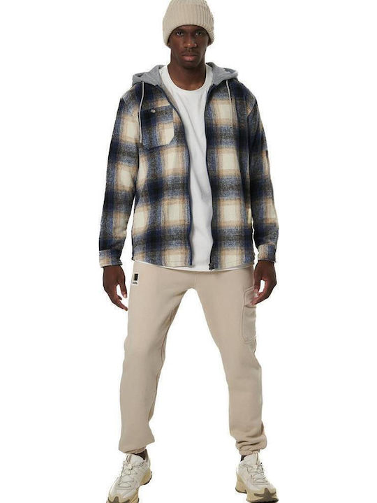 Men's Fleece Cardigan with Hood Multicolored