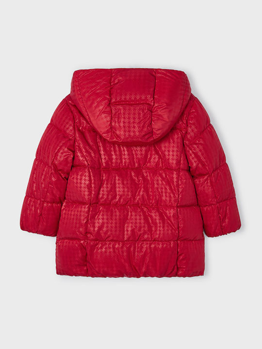 Kids' Quilted Jacket Short with Hood Red