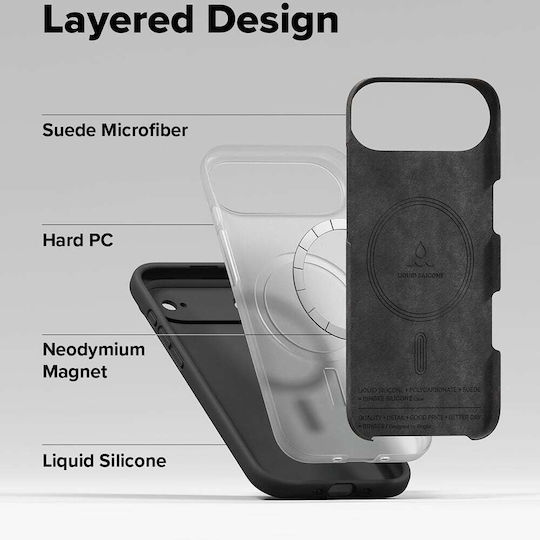 Ringke Magnetic Umschlag Rückseite Silikon Schwarz (iPhone Air)