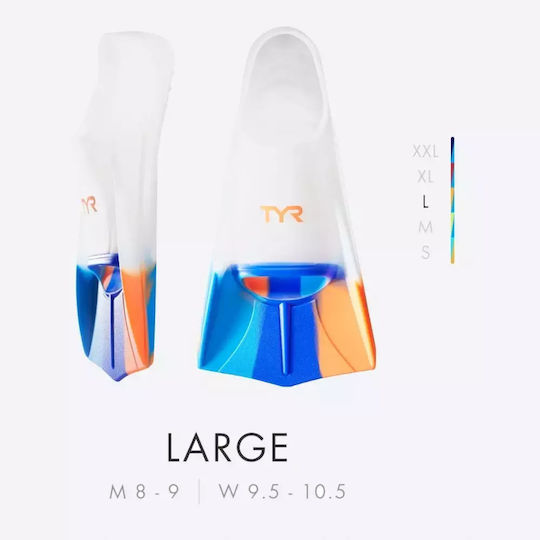 Tyr Βατραχοπέδιλα Πισίνας Stryker Silicone Fins Κοντά Λευκά