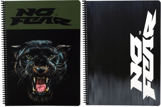 No Fear Spiral Notebook Ruled A4 70 Sheets Gray 1pcs