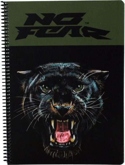 No Fear Spiral Notebook Ruled A4 70 Sheets Gray 1pcs