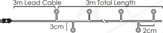 50 Λαμπάκια LED 2.8μ. Θερμό Λευκό Μπαταρίας σε Σειρά