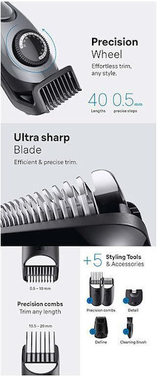 Braun Series 3 Επαναφορτιζόμενη Κουρευτική Μηχανή Γκρι BT3560