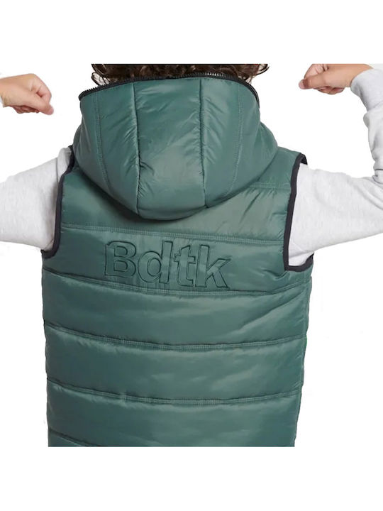 Kids' Sports Jacket Sleeveless with Hood Green