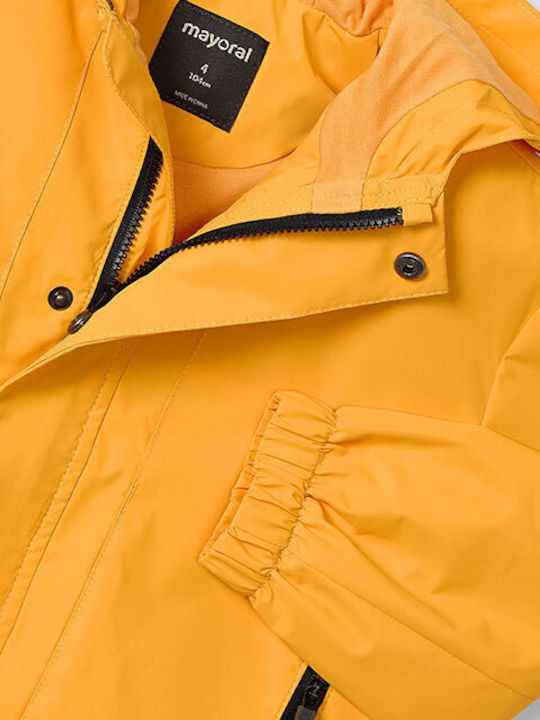Athletics Kids Casual Windproof Hooded Orange Jacket