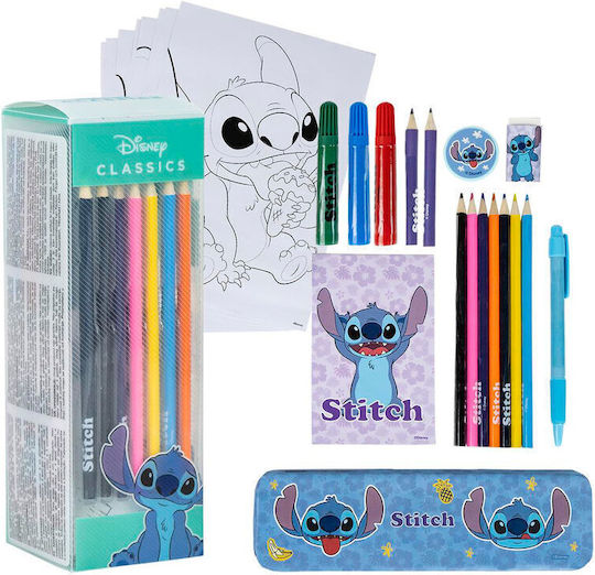 Cerda Stitch Colouring Set 24x11cm 16 Pieces