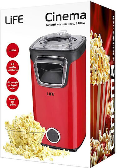 Life Cinema Popcorn Maker Hot Air 1100W