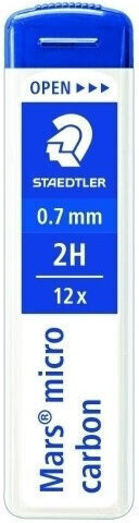 Staedtler 12 Συσκευασίες x 12 Μύτες Μολυβιού Mars Micro Carbon Πάχους 0.7mm Τύπου 2H