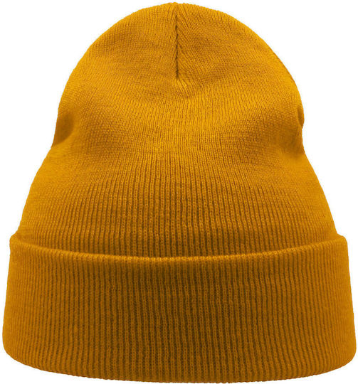 Beanie Unisex Σκούφος Πλεκτός σε Κίτρινο χρώμα