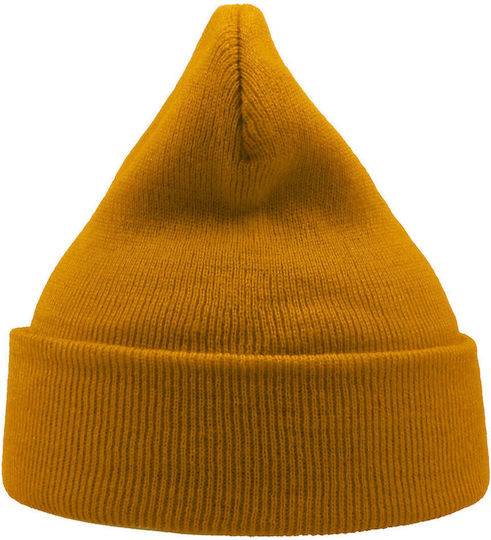 Beanie Unisex Σκούφος Πλεκτός σε Κίτρινο χρώμα