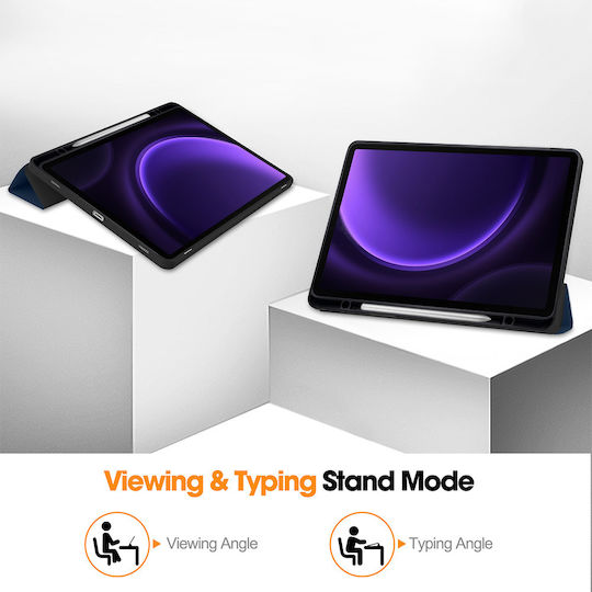 Sonique Smartcase Slim Flip Cover Durabilă Albastră (Samsung Galaxy Tab S9, Galaxy Tab S9 FE)