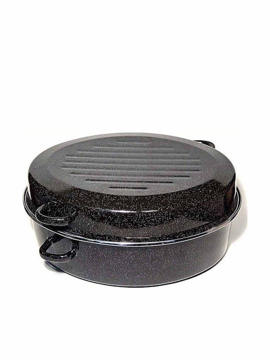 Homestyle Dutch Oven Oval Made of Aluminum with Grill 38x28cm 1pcs