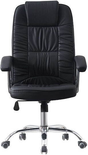 Executive Reclining Office Chair with Fixed Arms Black