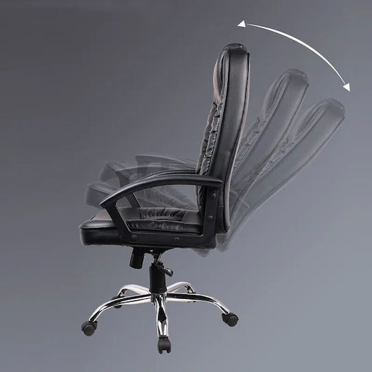 Executive Reclining Office Chair with Fixed Arms Black