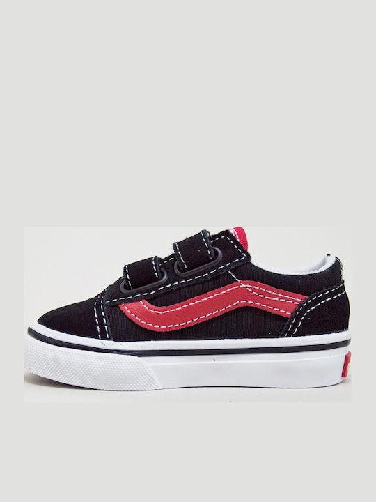 Old Skool V Kids Sneakers With Hoop & Loop Closure Black