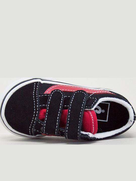 Old Skool V Kids Sneakers With Hoop & Loop Closure Black