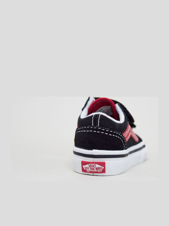 Old Skool V Kids Sneakers With Hoop & Loop Closure Black