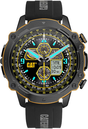 CAT Неръждаема стомана 53мм Смартчасовник с Пулсомер (Black Silicone)