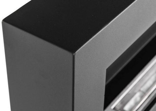 Globmetal Стенен Биоетанолова камина Вътрешно пространство Сив 90x12x40см