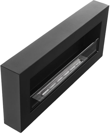 Globmetal Стенен Биоетанолова камина Вътрешно пространство Сив 90x12x40см