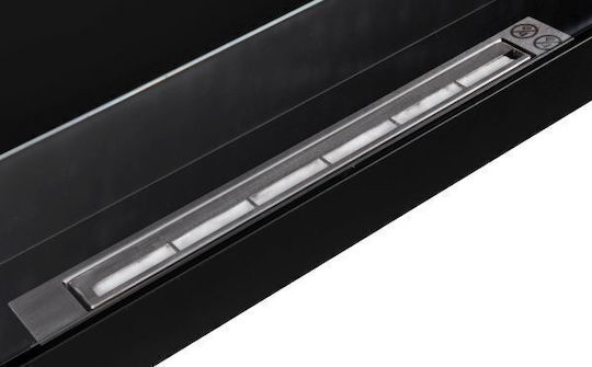 Globmetal Стенен Биоетанолова камина Вътрешно пространство Сив 90x12x40см