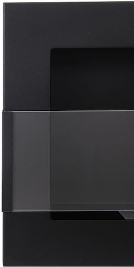 Globmetal Стенен Биоетанолова камина Вътрешно пространство Сив 90x12x40см