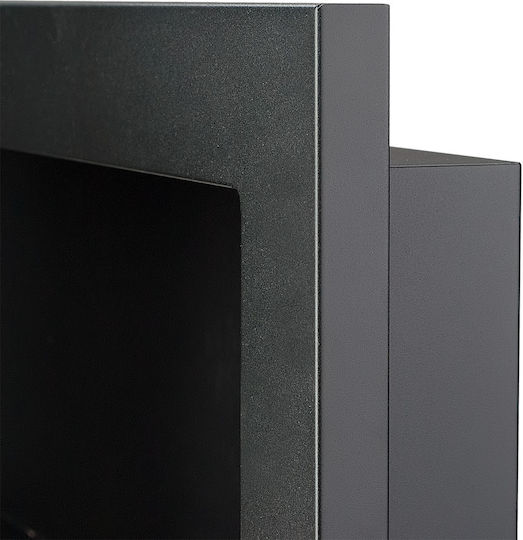 Globmetal Montat pe perete Șemineu pe bioetanol Interior Negru 120x12x40cm