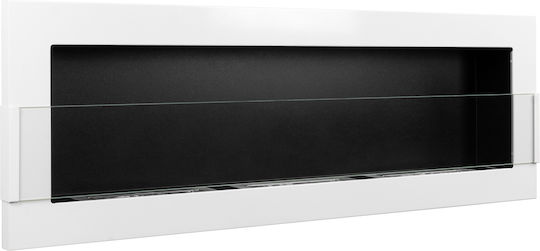 Globmetal Стенен Биоетанолова камина Вътрешно пространство Бял 120x12x40см