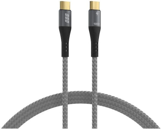 EFB Braided USB 2.0 Cable USB-C male - USB-C 100W PD Γκρι 2m