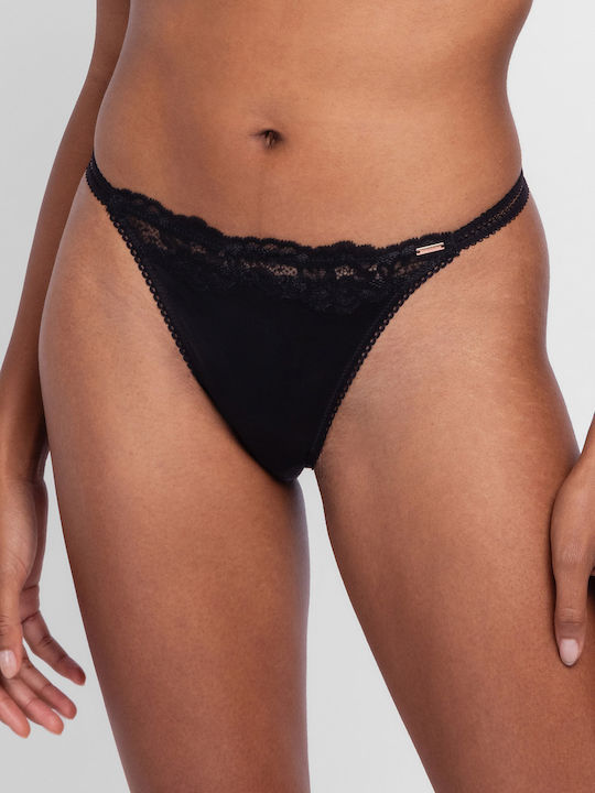 Women's Slip with Lace Black
