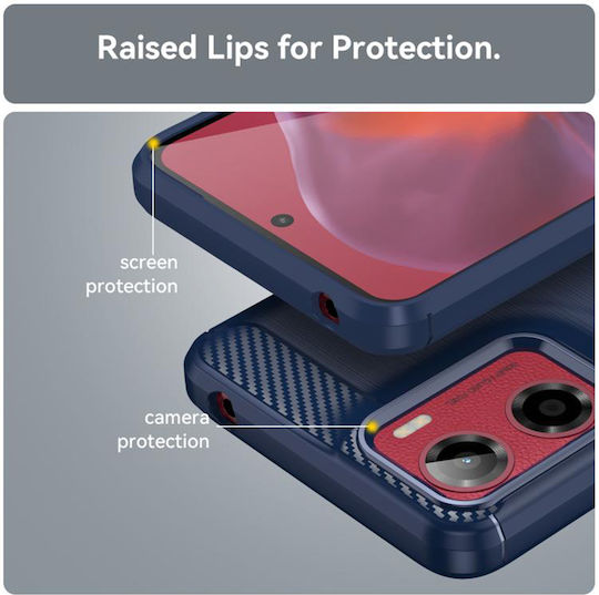 Techsuit Carbon Bumper Σιλικόνης / Πλαστικό Μπλε (Moto G05 / E15)